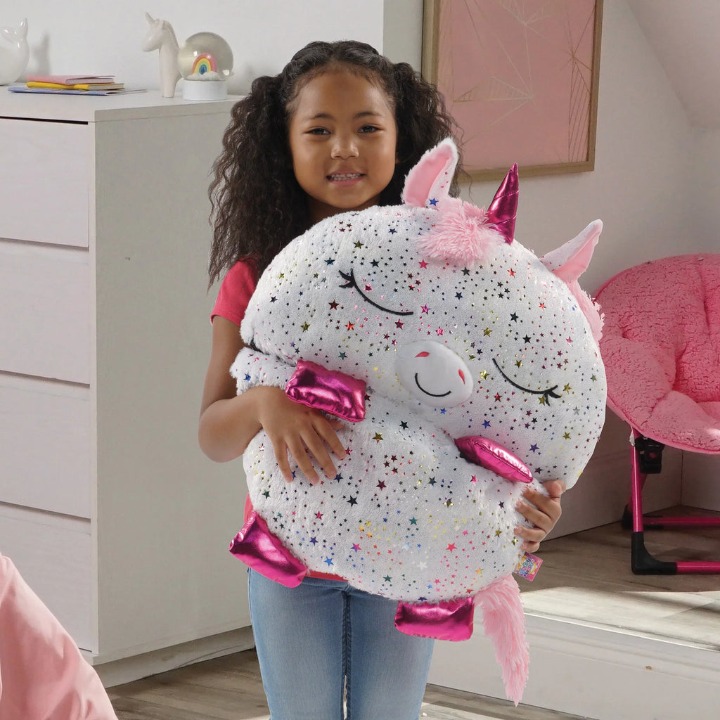Happy Nappers Pillow Plush Toy and Sleeping Sack in One, Unicorn