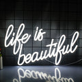 WX&YH Life Is Beautiful LED Neon Light Signs USB Power for Home Bedroom Office Shop Wedding Party Decoration