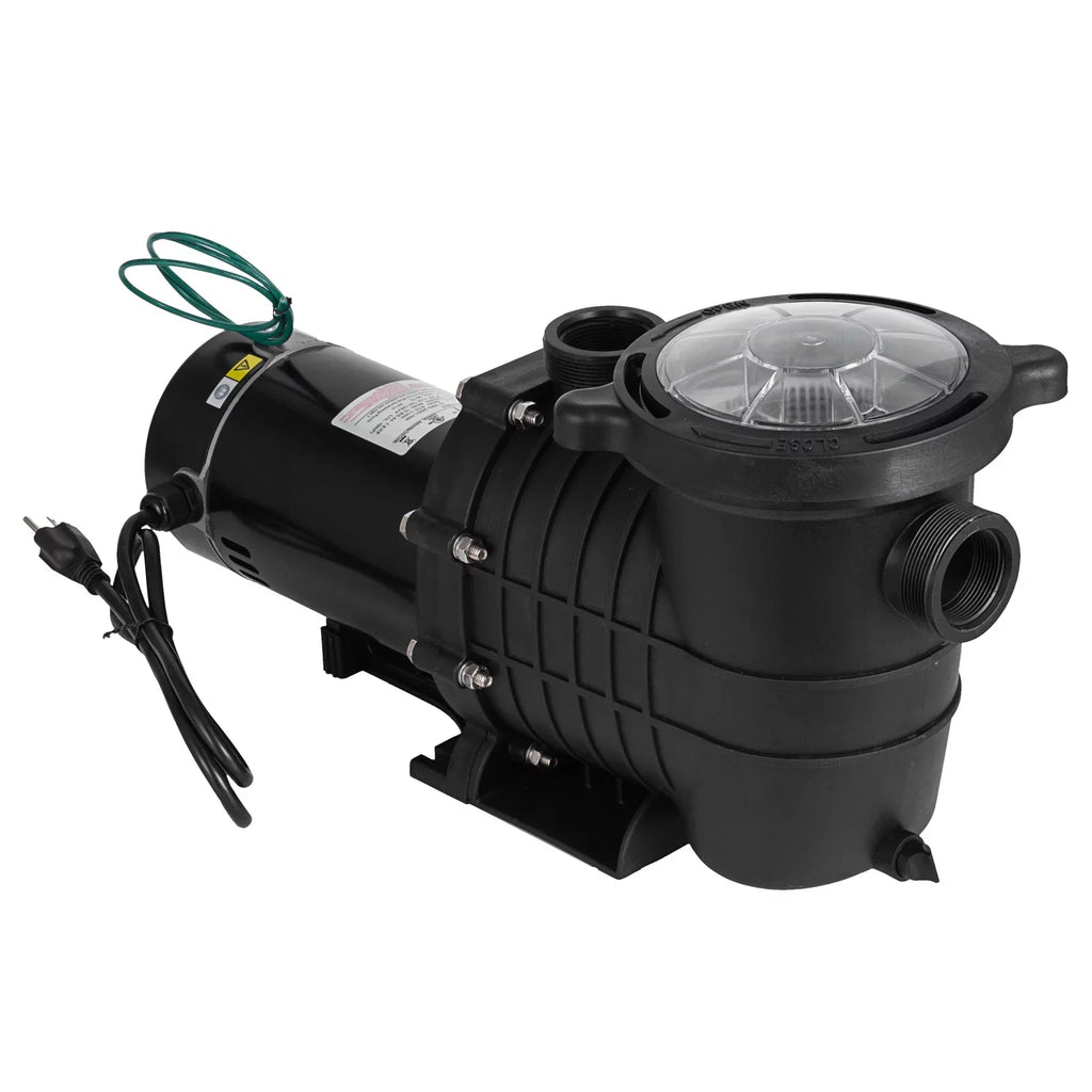 SHZOND 1.5HP Swimming Pool Pump, Dual Voltage 115/230V High Flow Pool Pump, 108 GPM Above Ground Pool Pump wIth Large Strainer Basket, 2Pcs 1-1/2NPT Connectors