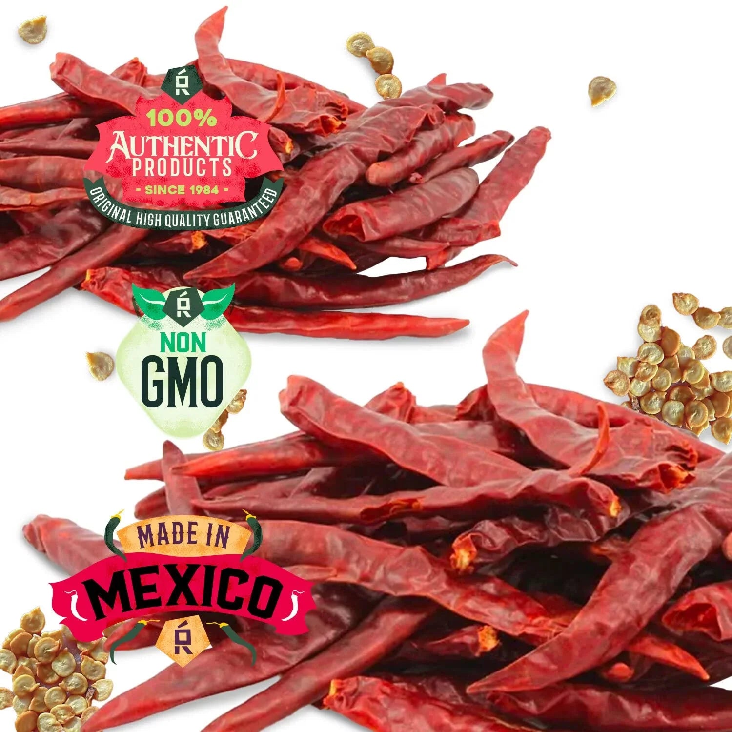 OLÉ RICO - Dried Chile Peppers 3 Pack Bundle (12 oz Total) - Ancho Chiles, Guajillo Chiles and Arbol Chiles - The Spicy Trio - outstanding For Mexican Recipes - Packaged In Resealable Bags