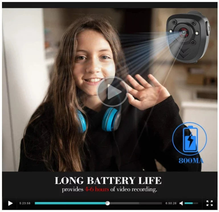 Mini Body Camera Video Recorder, Wearable Police Body cam with Night Vision, Built-in 32GB Memory Card, HD1080P,Record Video,Night Vision, 4-6HR Battery Life, Law Enforcement, Security Guard, Home