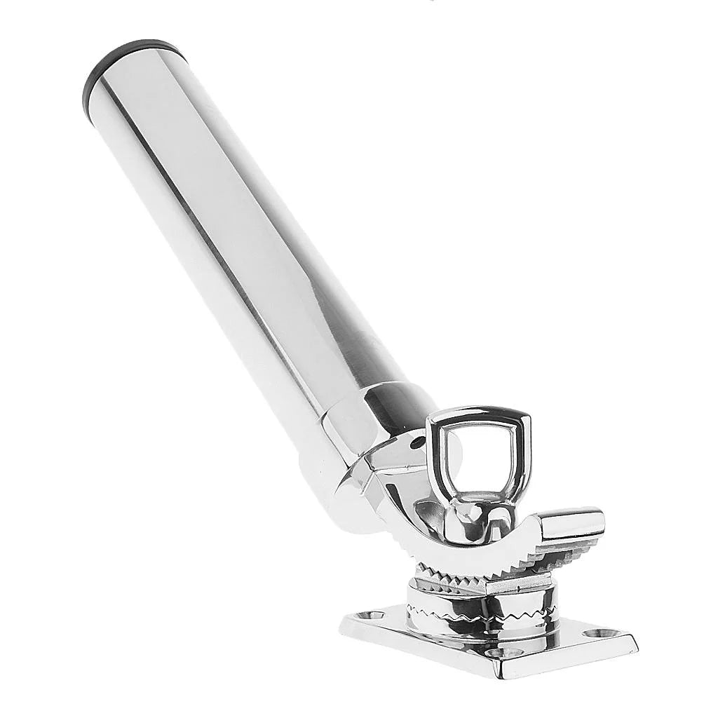 Fishing Rod Pole Holder, Deck Mounted, 360 Degree Roatable, Angle Adjustable, Marine Grade 316 Stainless craft Yacht Marine Hardware