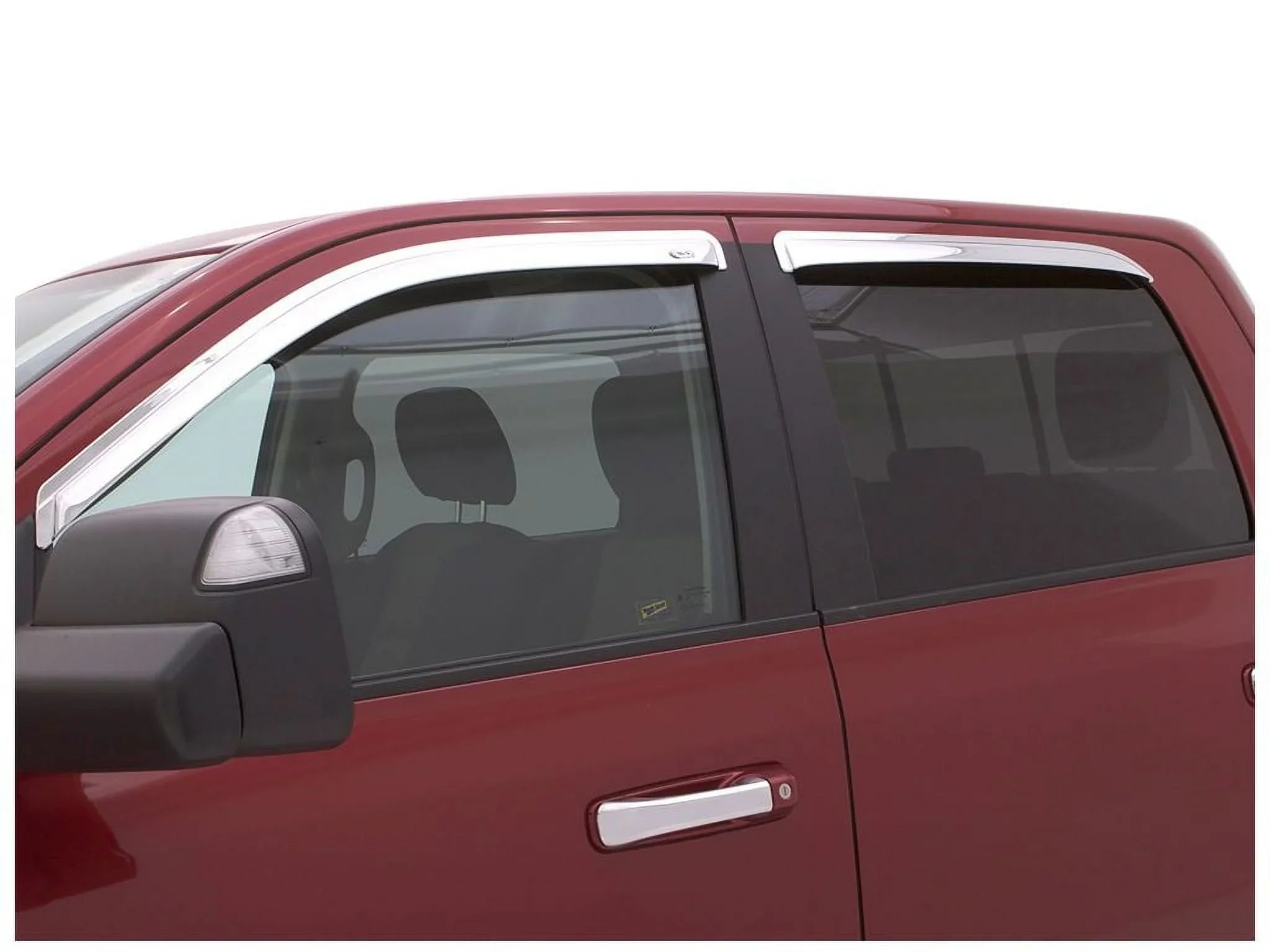 Auto Ventshade (AVS) by RealTruck Outside Mount Front Window Ventvisor 2Pc - Chrome appropriate with Select: 2017-2019 Nissan Titan Xd, 2021 Nissan Titan Sv/Sl/Platinum Reserve