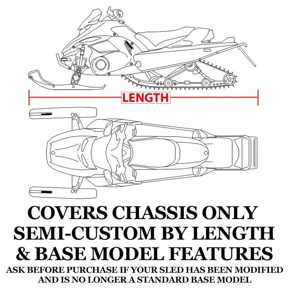 Snow wrap matching for 2020-2020 Arctic Cat snowmobile model M 8000 MOUNTAIN CAT ALPHA ONE ES 165, Trailerable 600 Denier Snow Machine Sled Gear