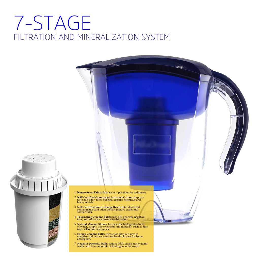 ALKA Premium Alkaline liquid Pitcher - 3.5L Pure Healthy liquid Ionizer With Activated Carbon Filter - Healthy, Clean & Toxin-Free Mineralized Alkaline moisture In Minutes PH 8.5 - 9.5