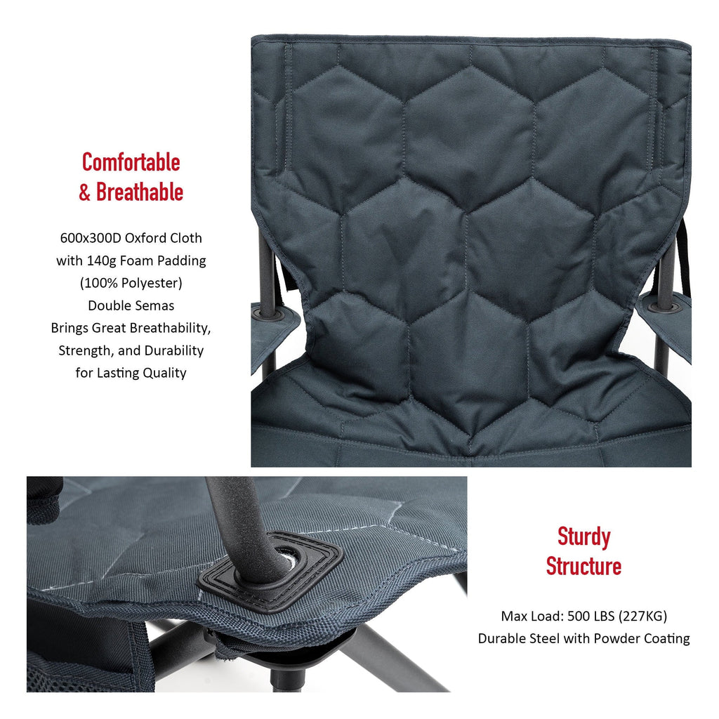 Oversized Folding Camping Chair - 12.13 - Experience ultimate comfort and convenience on your outdoor adventures!