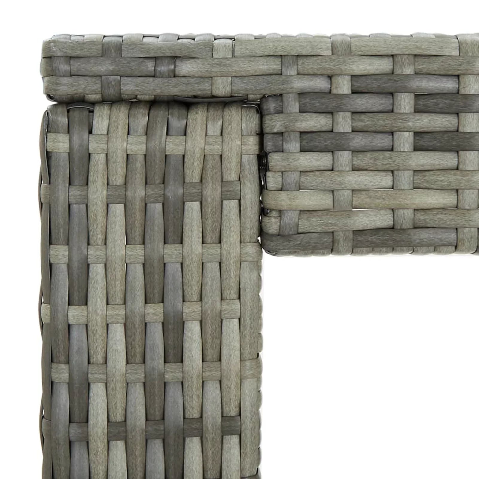 Andoer Garden Bar Table Gray 23.8"x23.8"x43.5" Poly Rattan