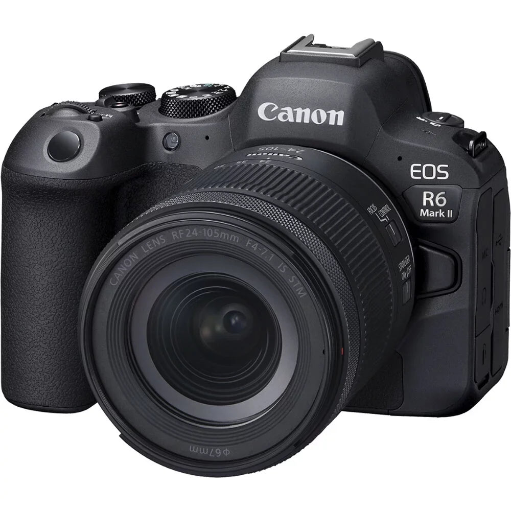 EOS R6 Mark II Mirrorless Camera with 24-105mm f/4-7.1 Lens (5666C018) + 64GB Memory Card + Case + Corel Photo Software + 2 x LPE6 Battery + External Charger + Card Reader + LED Light + More