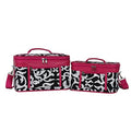 World Traveler 2-Piece Cosmetic Case Set - Pink Trim Damask