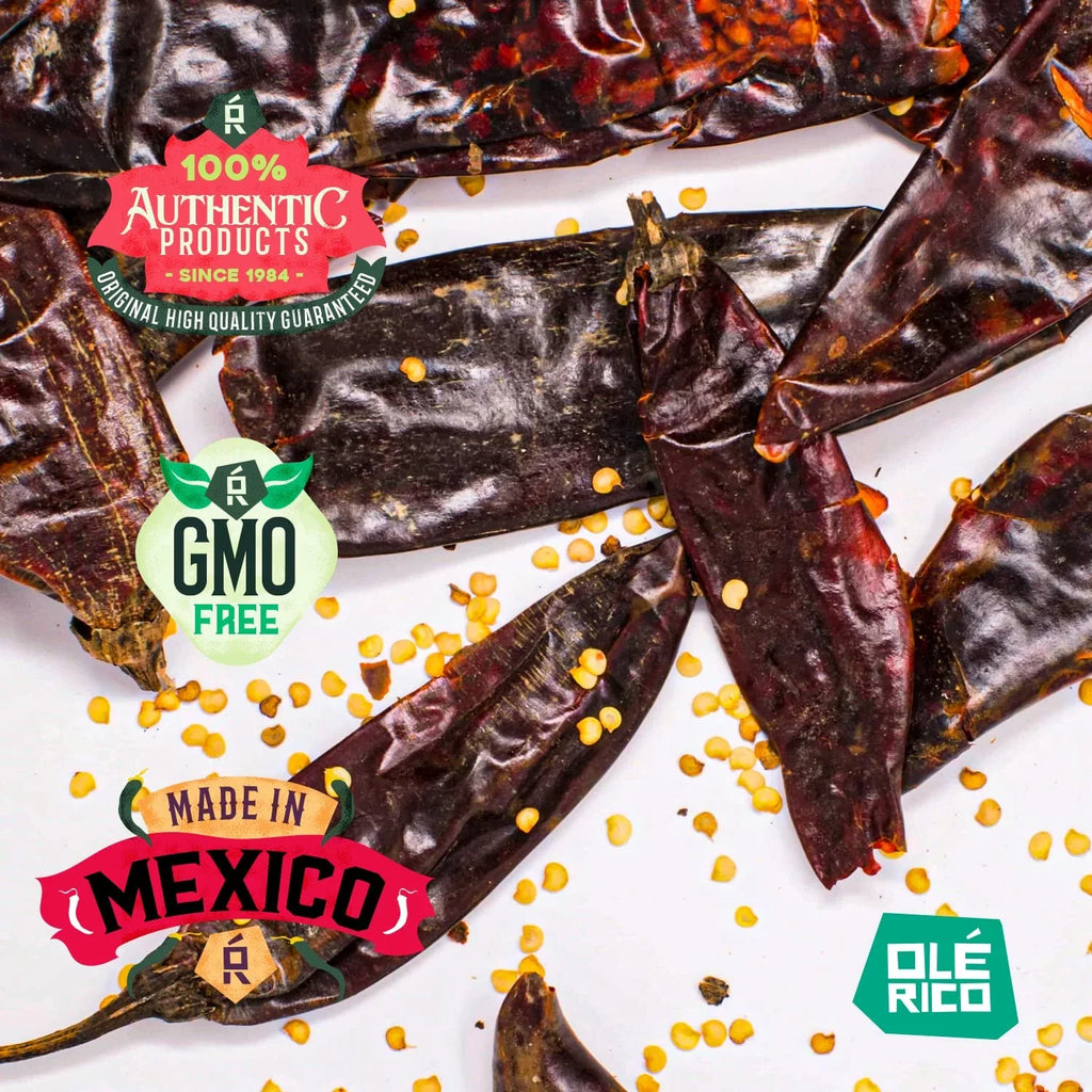 OLÉ RICO - Dried Chile Peppers 3 Pack Bundle (12 oz Total) - Ancho Chiles, Guajillo Chiles and Arbol Chiles - The Spicy Trio - outstanding For Mexican Recipes - Packaged In Resealable Bags