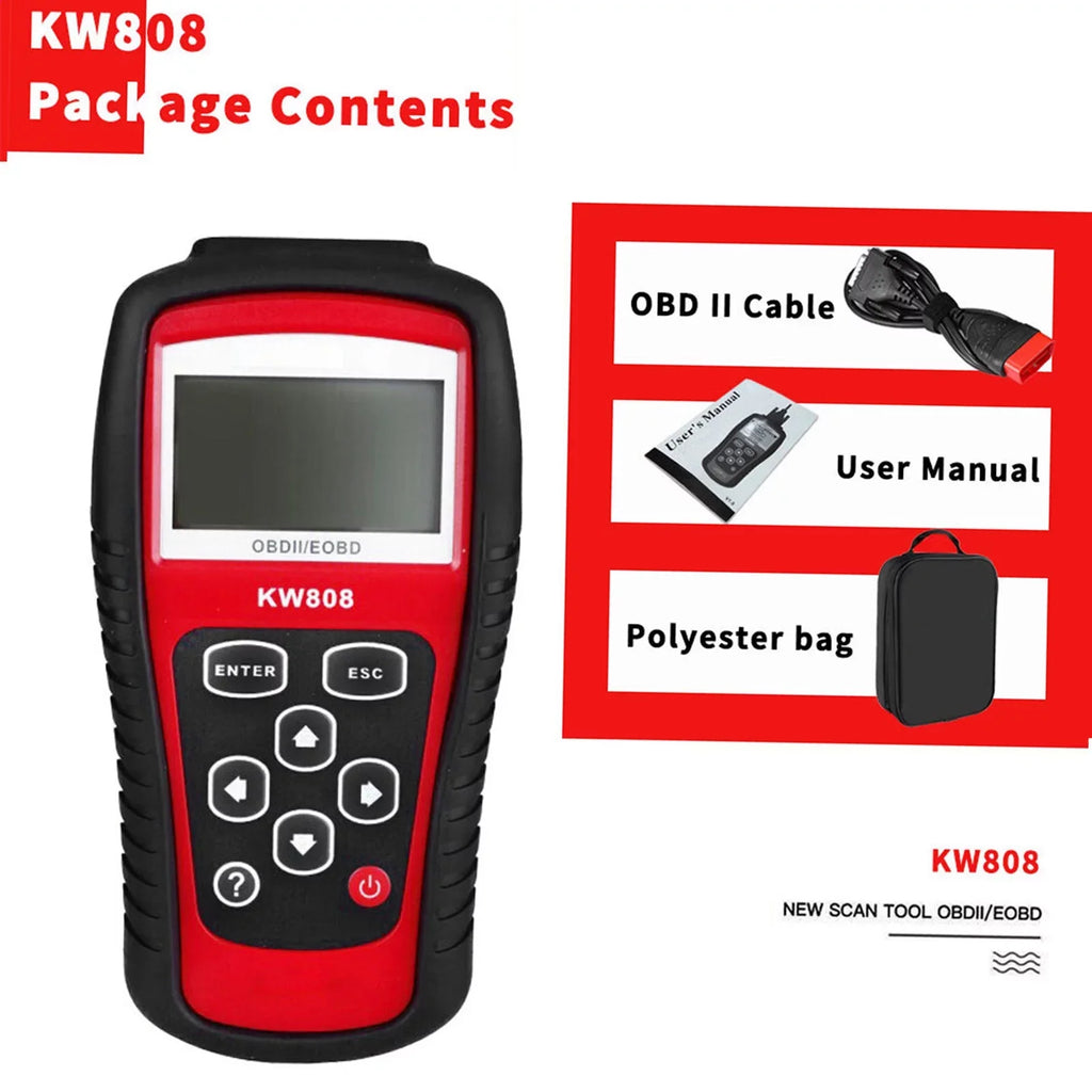 OBDII/EOBD Moobody Car Code Reader and Auto Scanner KW808, Detection Scanner for Automotive