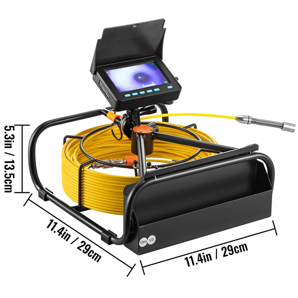 TFT LCD Monitor Pipe Camera Screen Waterproof IP68 Duct Inspection Camera with 6PCS LEDs 8500MAH Lithium Battery, DVR Function 10M. SKYSHALO Sewer Camera 32.8FT Cable Pipeline Inspection Camera 4.3 in