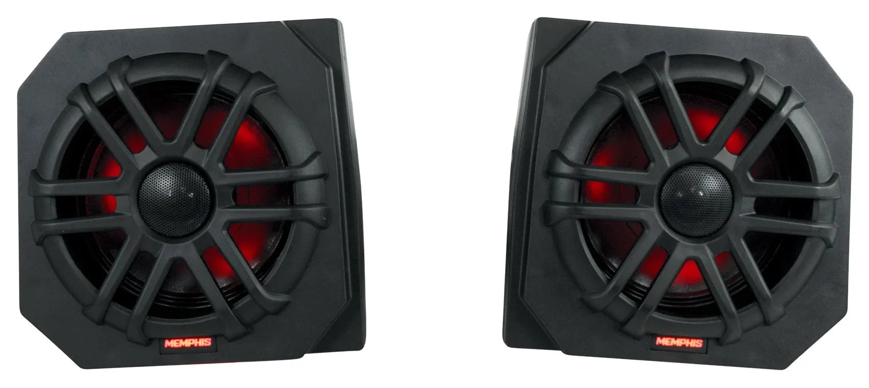 2) Memphis RNGR65FE Pods+LED Tower Speakers+Amp For 2013-17 Polaris Ranger XP900