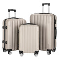 Capri Luggage Set 3 Piece Lock Spinner Wheels Luggage Carry on Suitcase(20/24/28), Champagne