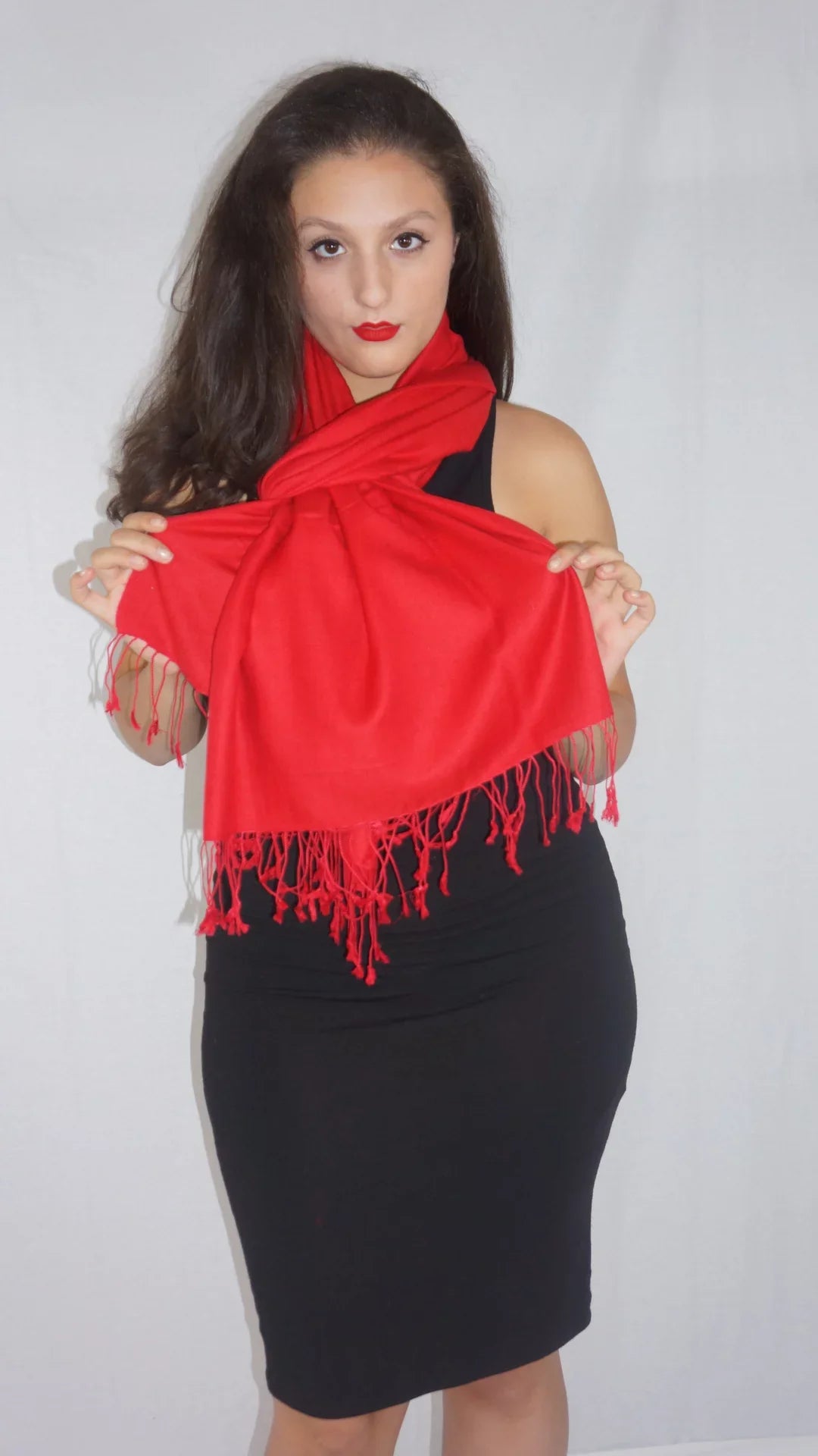 Scarf/Scarves/Shawl/Shawls/Stole/Wrap/Pashmina Scarf/Pashmina Shawl/Cashmere/Cashmere Scarf/Wool/Silk (Lipstick Red)