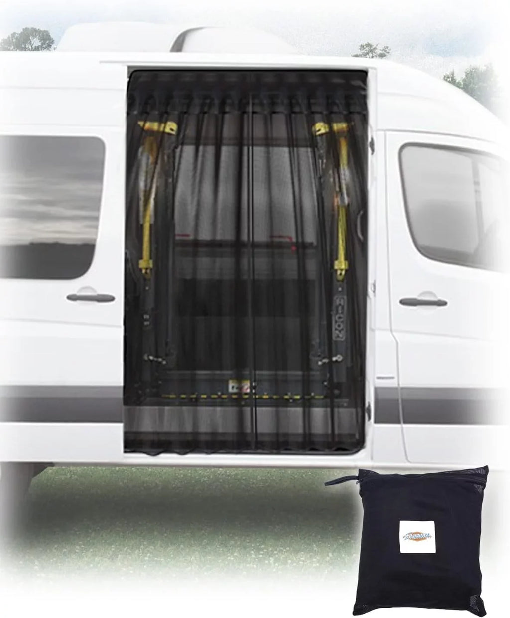 ELITEWILL Side Sliding Door Bug Screen Suitable for Mercedes Benz Sprinter Van Mid and High Roof,  Transit, Promaster, and Other Camping Vehicles (Magnetic Suction)