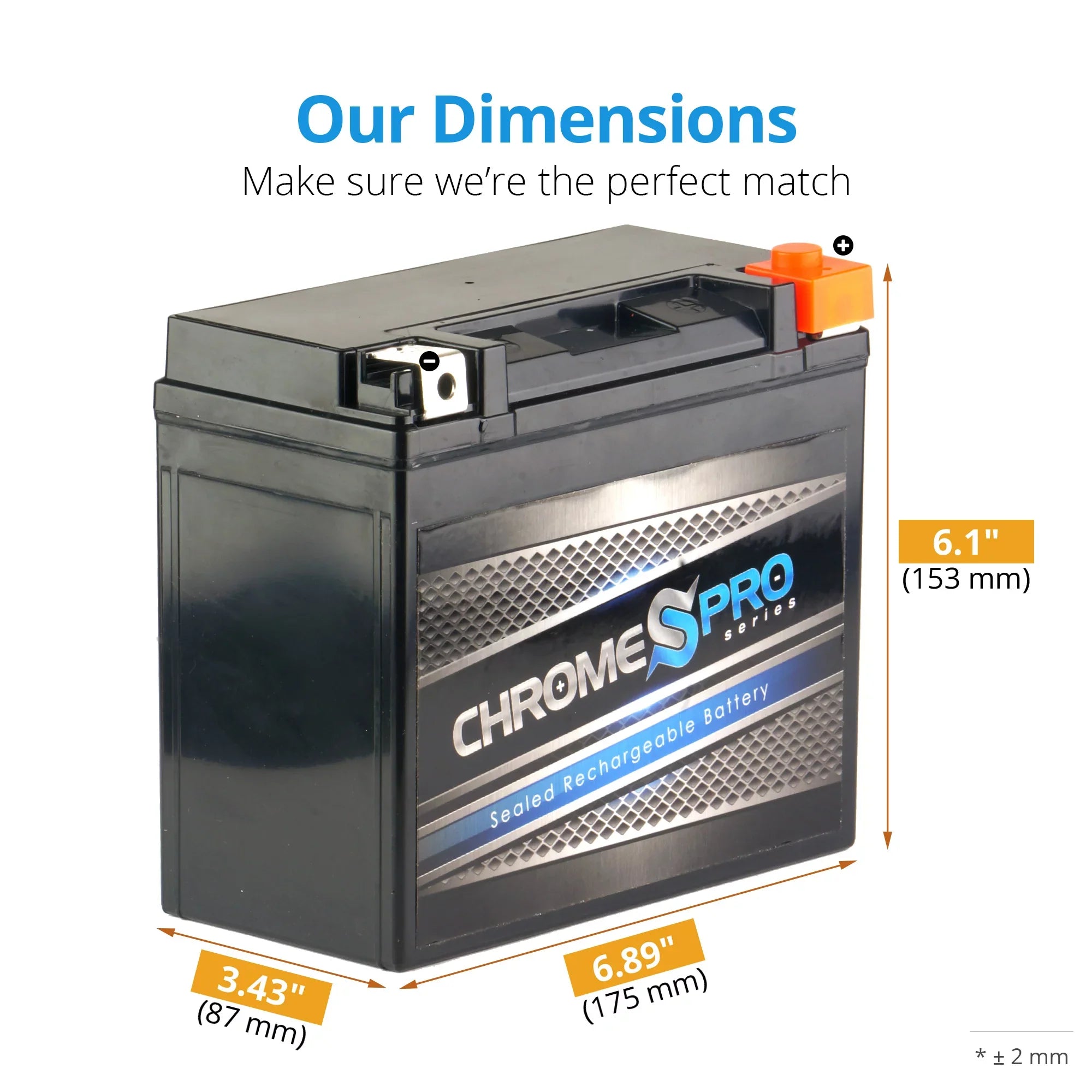 Chrome Pro Battery Ytx20hl-bs (20hl-bs 12 Volts,18 Ah, 310 Cca) Motorcycle Battery for Kawasaki 1000cc Zg1000-a Concours 1998