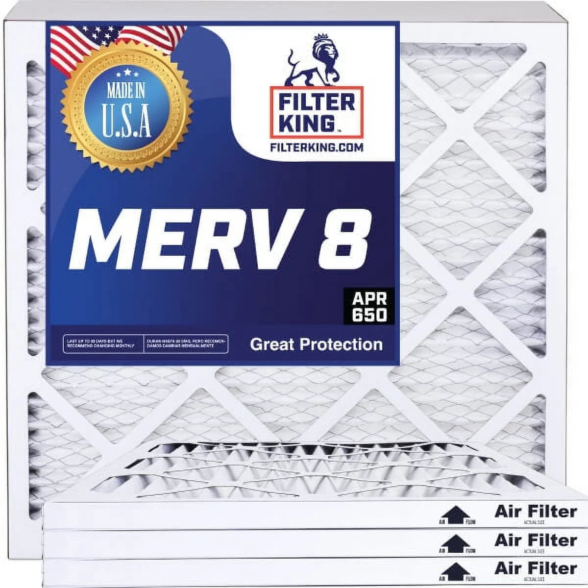 Filter King 14x31.5x1a Air Filter | 4-PACK | MERV 8 HVAC Pleated A/C Furnace Filters | MADE IN USA | Actual Size: 14 x 31.5 x .75"