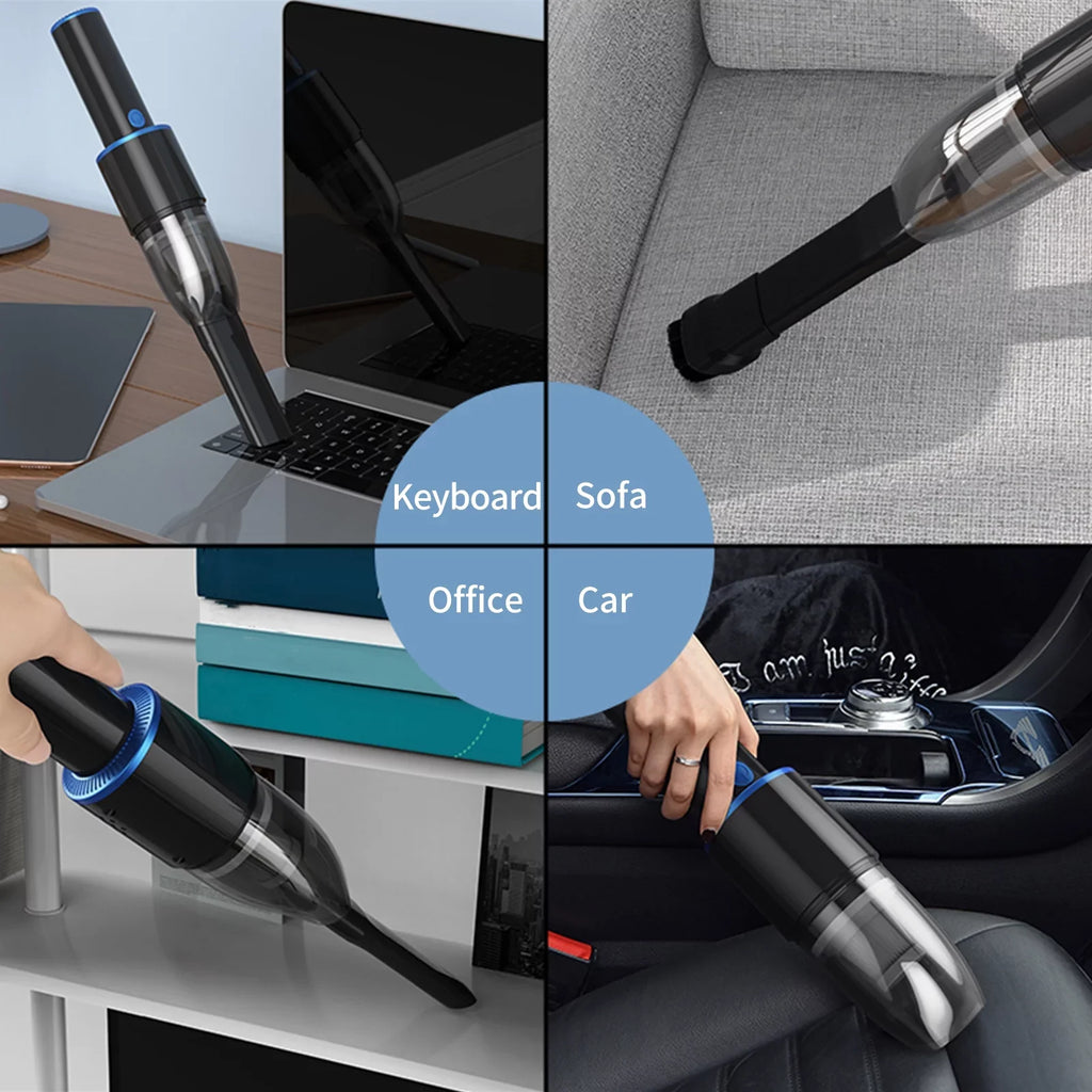 Anself 10000Pa Car Cleaner Portable  Handheld USB Cleaner 120W Strong Suction Cleaner for Pet Hair Dust Gravel Cleaning Home Office