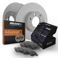 [Rear] Brake X Advanced X Replacement Disc Rotors and Premium Ceramic Brake Pads Kit | 6 Piece Set | For 2003 Jeep Liberty 3.7