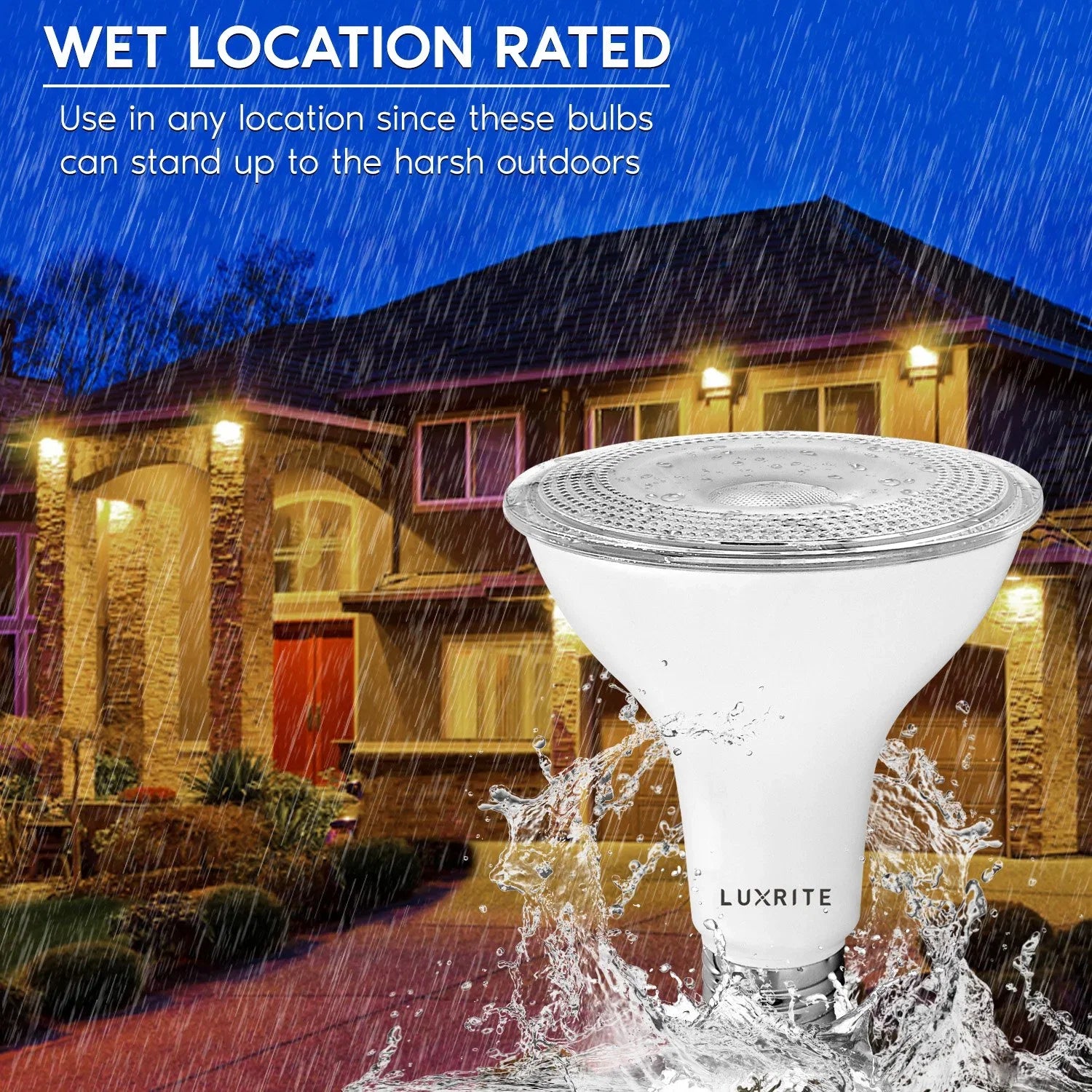 Luxrite 12-Pack LED PAR30 Flood Light Bulb 2700K Warm White 850 Lumens 11W Dimmable Wet Rated E26 Base UL Listed