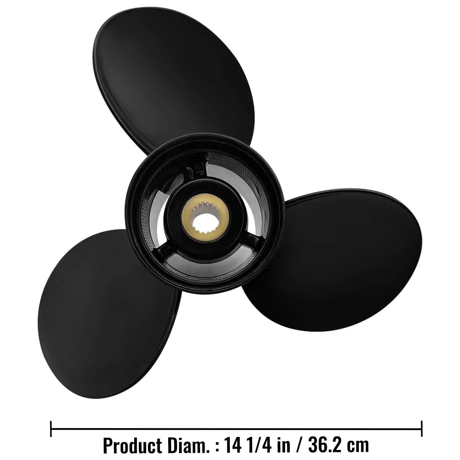 VEVOR Outboard Propeller, 3-Blade 14 1/4 x 21" craft Propeller, Replace for OEM 3817469, appropriate SX Sterndrives Outboard Volvo Penta Engine, Right-handed Aluminium Propeller & 19 Spline Teeth