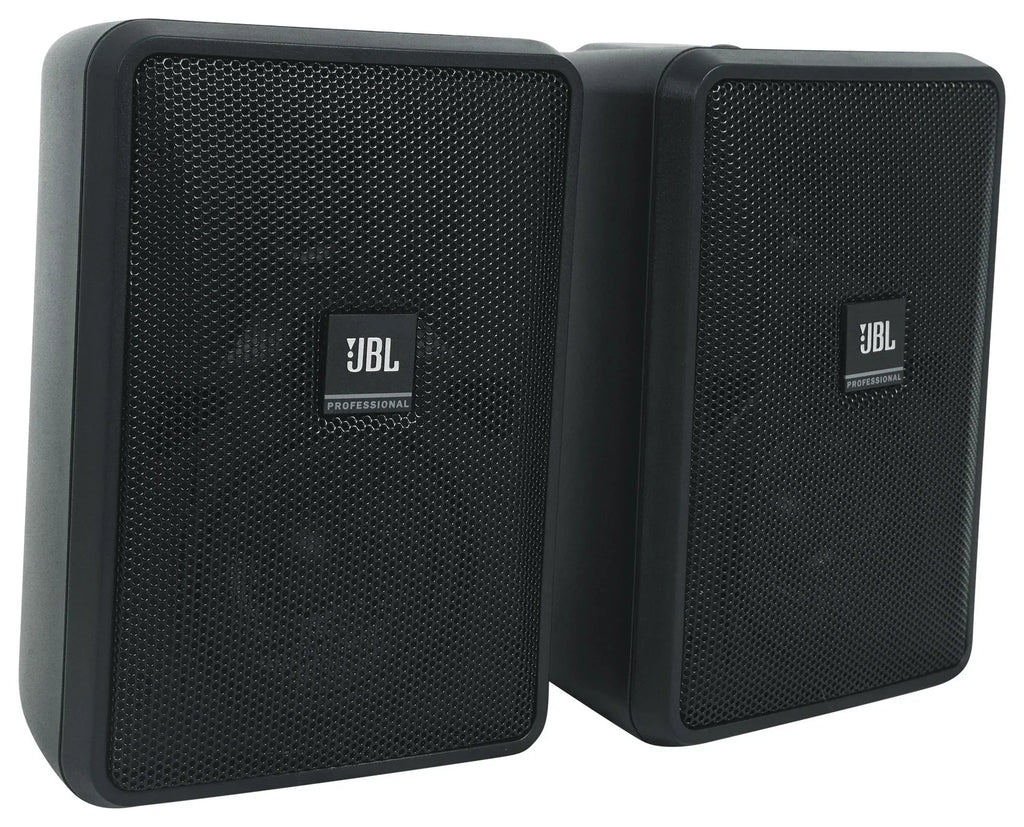 (6) JBL Control 23-1 Black 3" Indoor/Outdoor 70v Commercial Wall Speakers + Amp