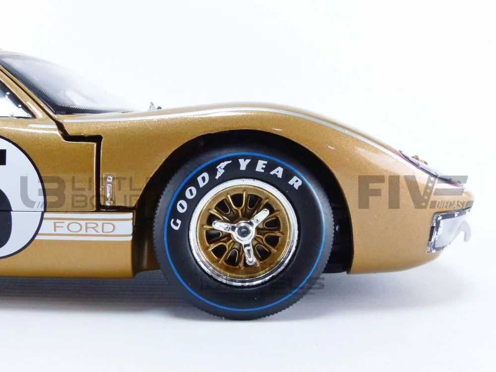 1966  GT-40 MK II #5 Gold Le Mans 1/18 Diecast Model Car by Shelby Collectibles
