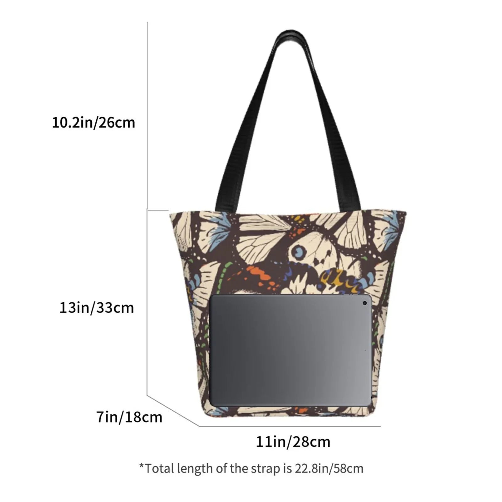 Lukts Vector Butterflies Tote Bag,Shoulder Bag Women'S Hobos Handbags Large Capacity Shopping Bag