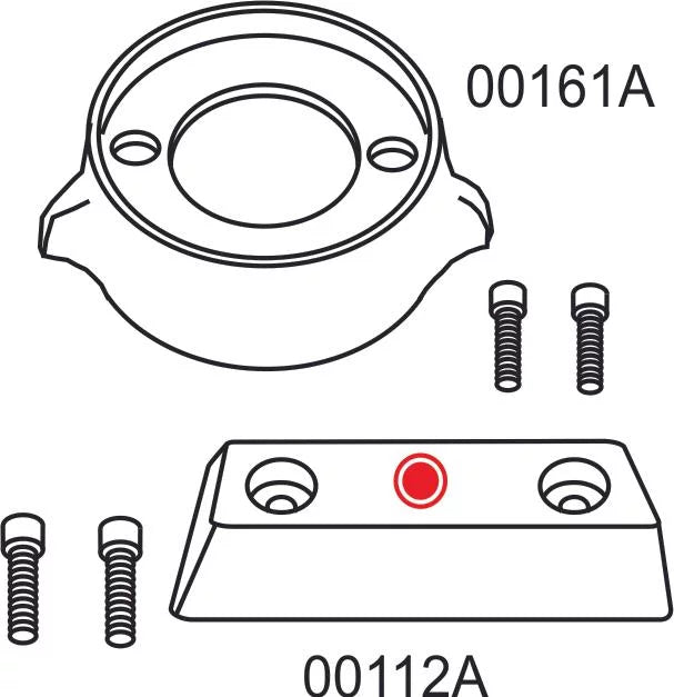 Complete Aluminum Anode Kit w/ Hardware for Volvo 290 Single Propeller Sterndrive Outdrive US Military Grade Aluminum Kit Replaces 8m6008013, 95301, CM290KITA, 12897, 20705AL