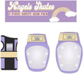 Angels Skates Knee Pads Elbow Pads Wrist Guards - 6-Piece Safety Gear Pack - Protective Gears for Roller Skates BMX - Kids Youth Adult Women - Purple - Small