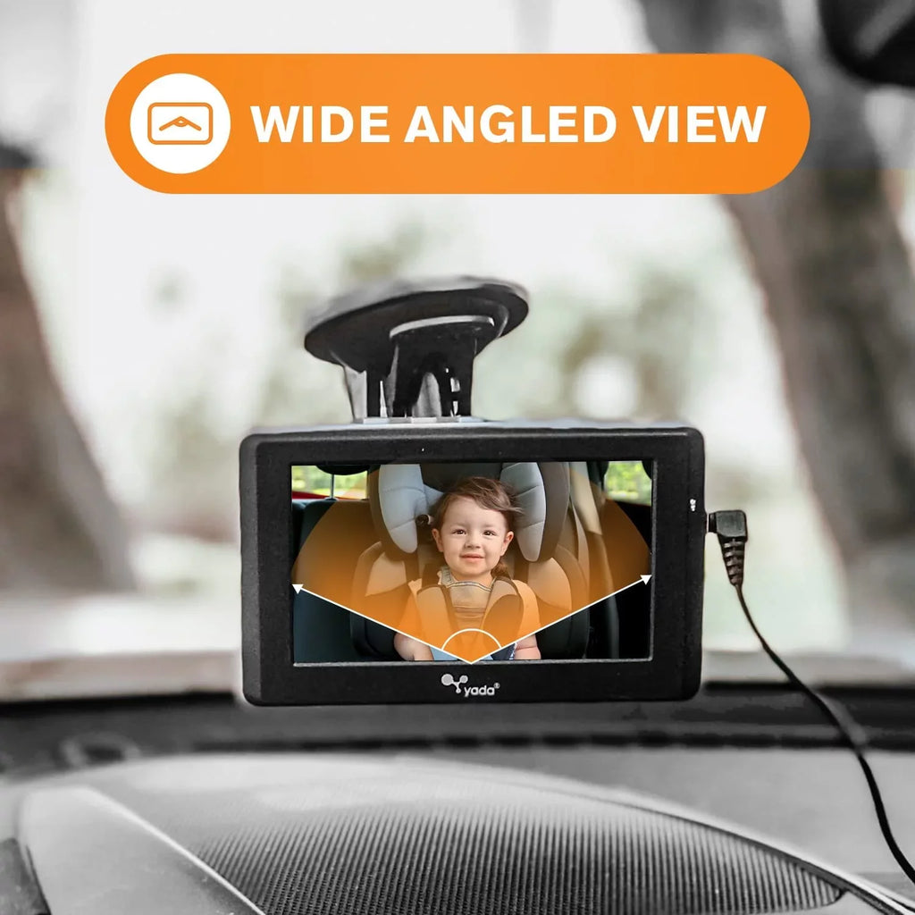 Yada , Car Portable Baby Monitor with Night Vision Cam, Wireless Transmission, Universally suitable, 4.3 Digital Display, Mounts onto Headrest and/or Windshield