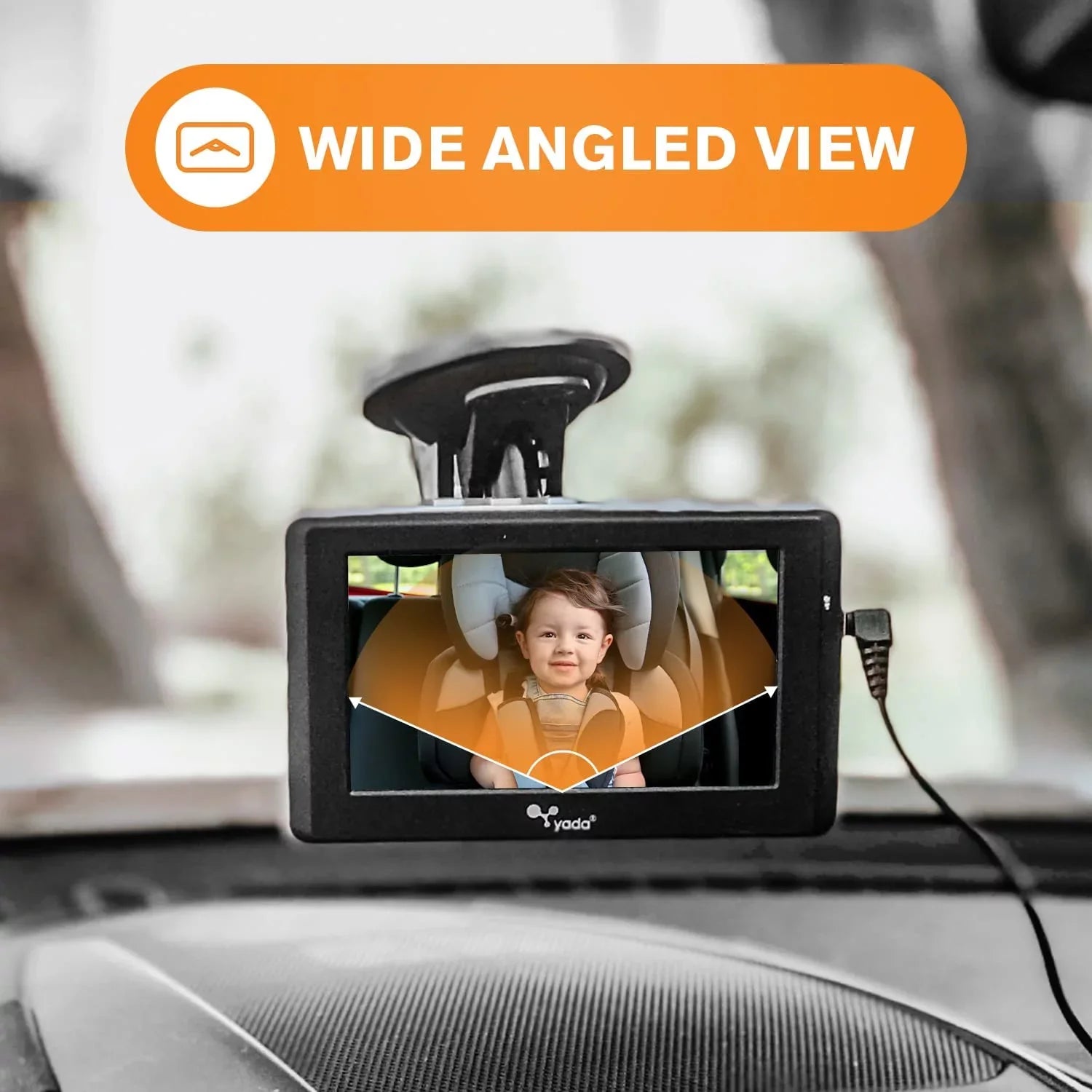 Yada , Car Portable Baby Monitor with Night Vision Cam, Wireless Transmission, Universally suitable, 4.3 Digital Display, Mounts onto Headrest and/or Windshield