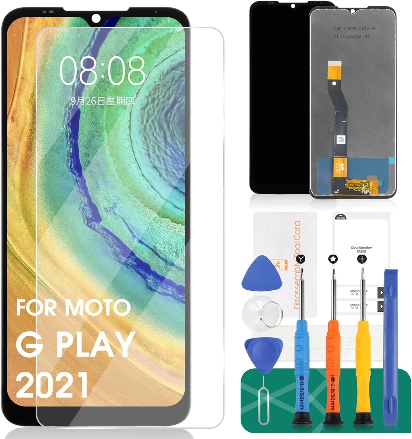 Screen Replacement for Motorola Moto G Play 2021 XT2093 XT2093-3 XT2093-6 XT2093-7 XT2093DL 6.5‘’ LCD Display Touch Digitizer Assembly Glass Repair(Black)
