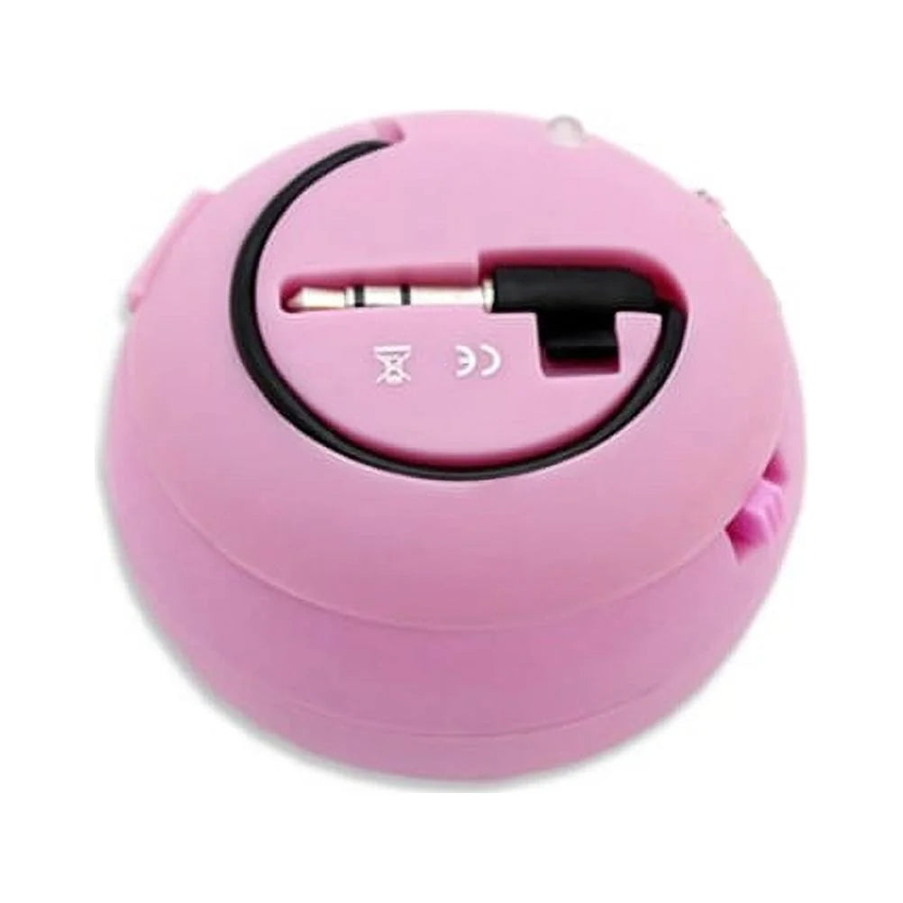 Wired Portable Loud Speaker Pink Multimedia Audio System Rechargeable suitable With Alcatel Onyx -  V50 ThinQ 5G, G8 ThinQ - Motorola Moto G7 Power Play - Nokia 3.1 Plus