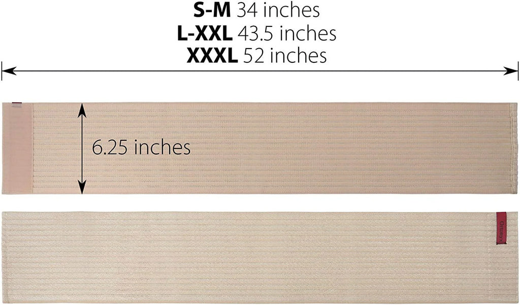 ORTONYX 6.25" Broken Rib Brace Unisex - Elastic Chest Wrap Comppression Support Belt - Rehabilitation of Cracked, Fractured, Dislocated Ribs Post-Surgery Aid Plus Size 3XL Beige / ACOX5226-BG-3XL