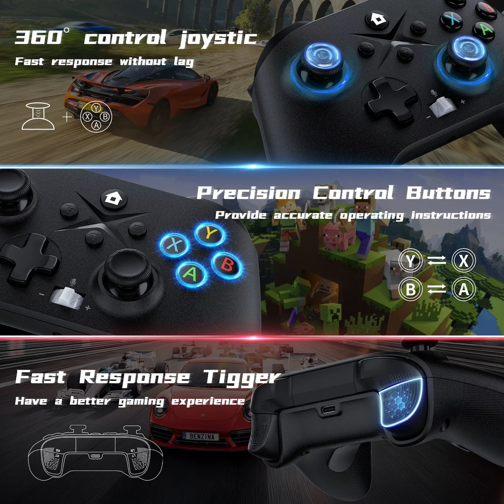 Bonacell Xbox Controller Wireless, (Watch Video to Update XBOX)Game Controller for Xbox one, Xbox One S/X, Xbox Series X/S Consoles, with Dual Vibration/Stable Connection/3.5mm Headphone Jack