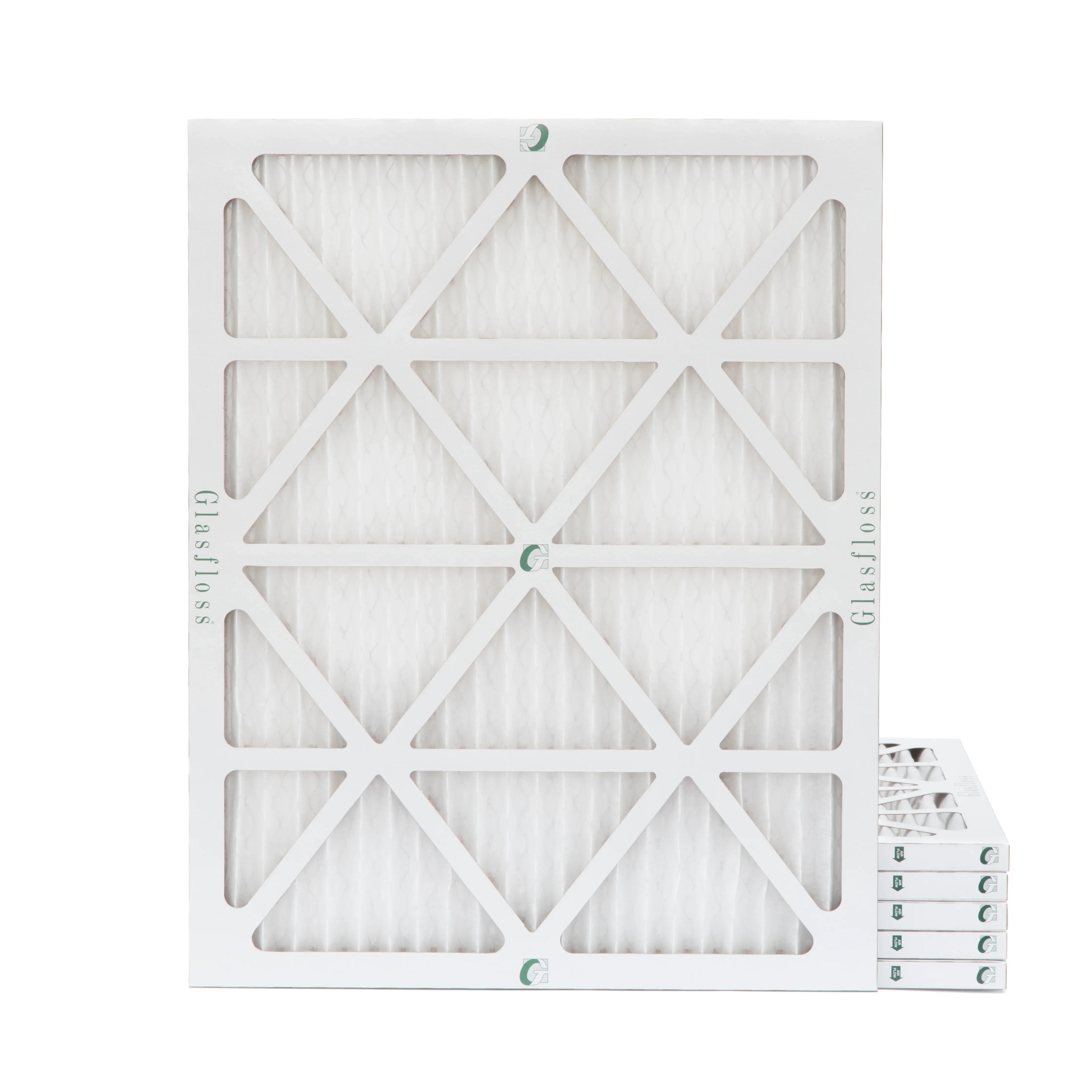 6 Pack. 15x20x1 MERV 13 Pleated AC Furnace Air Filters by Glasfloss Industries