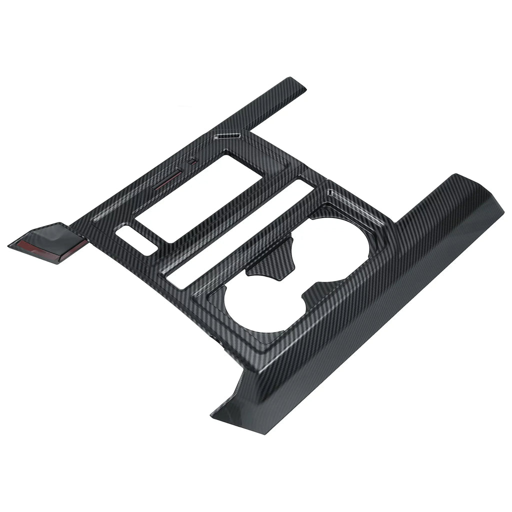 Carbon Fiber Pattern Car Center Console Gear Shift Cup Holder Trim shield for  F-150 2015 2016 2017 2018 2019 Black