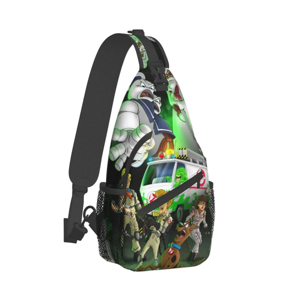 Scooby Ghostbusters Sling Bag Crossbody Backpack Chest Bags Diagonally Travel Daypack For Women Men Adults Teen