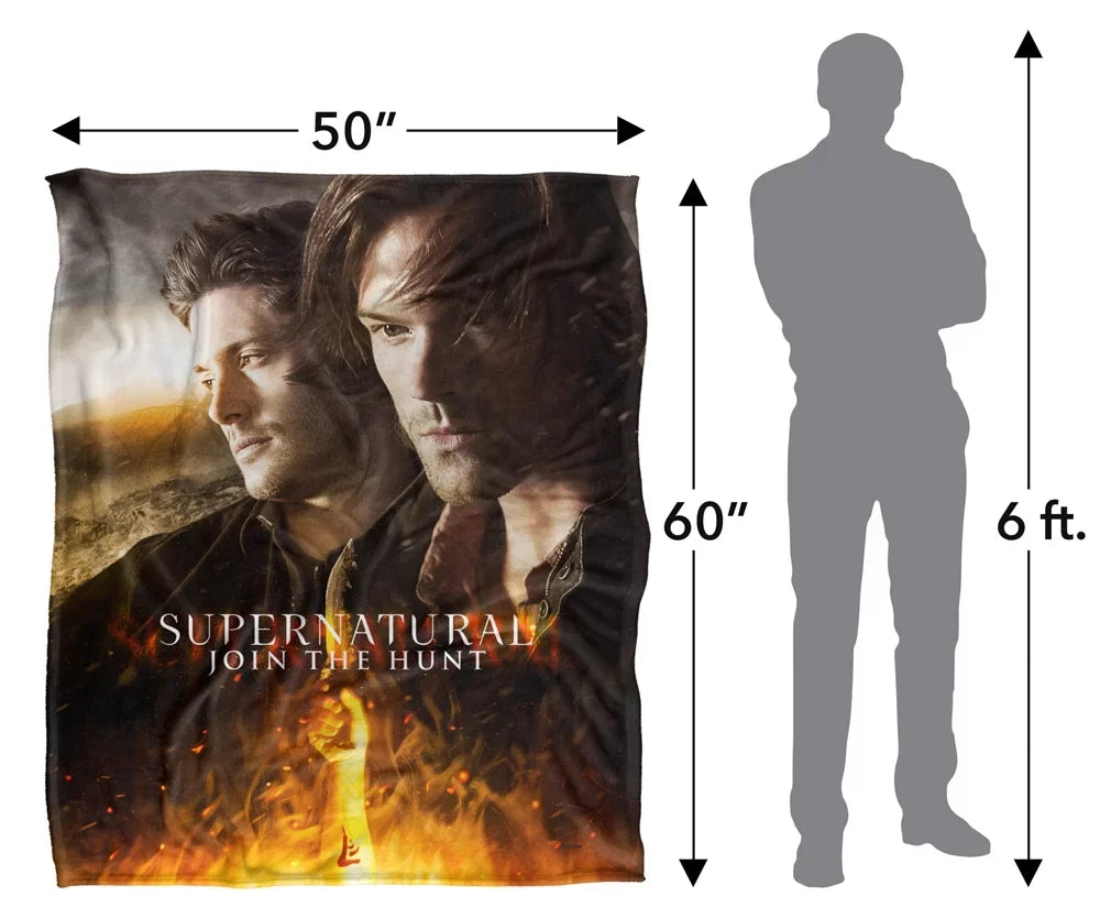 LOGOVISION Supernatural Blanket, 50Inx60In, Up Close and Personal Silky Touch Sherpa Back Super Soft Throw Blanket