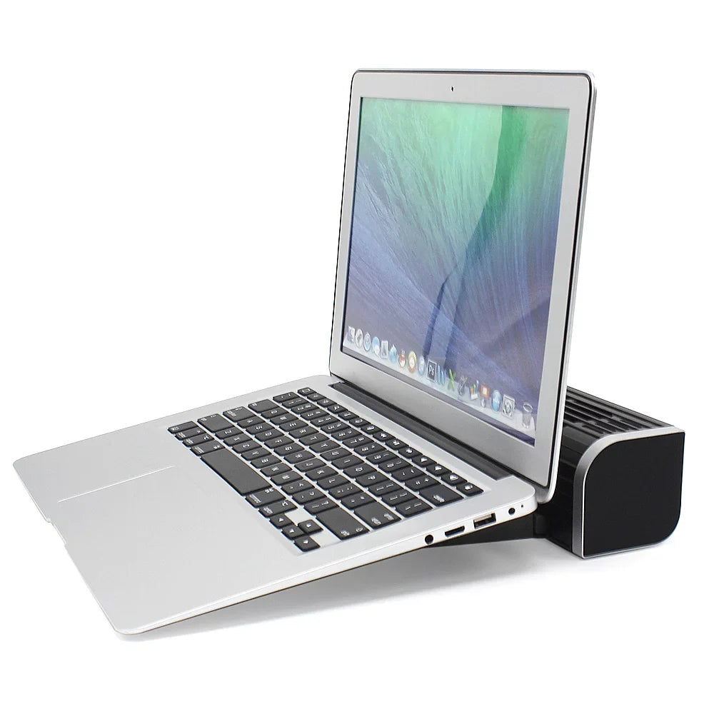 Olmaster CF-1691 USB Cooling Fan Laptop Pad Stand Fan Bracket,Black, Horizontal Design
