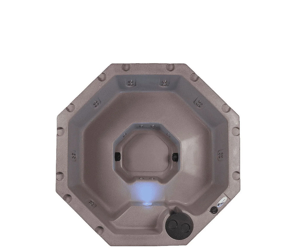 Aqualife Lagoon 8 Seater Hot Tub Spa with 20 Jets, LED lighting & Tub shield, Millstone Brown