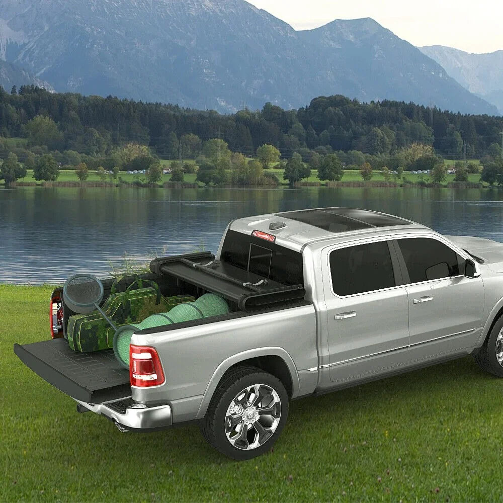 Ledkingdomus 5.7 ft Soft Tri-Fold Truck Bed Tonneau wrap for 2019-2023 Dodge Ram 1500 without Ram Box