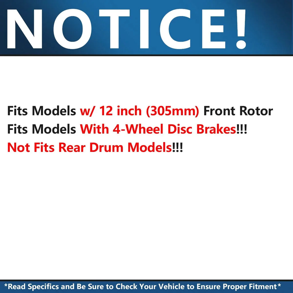 Detroit Axle - Front Brake Kit for Chevy GMC Suburban Avalanche Express Silverado Sierra Savana 1500 Tahoe Yukon Replacement Disc Brake Rotors Ceramic Brakes Pads: 12" Rotor