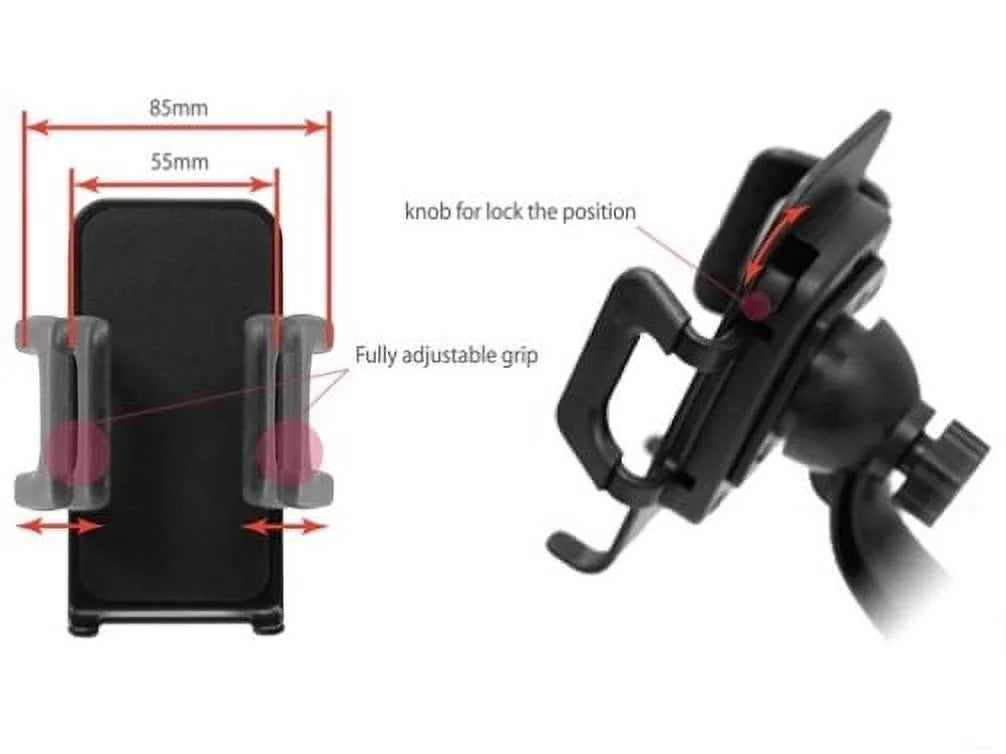 Car Mount Windshield Phone Holder Swivel Cradle Window Rotating Dock Suction Black D8 for Motorola Droid Turbo 2, Moto Z Droid Force Droid -  Galaxy J3 J5 J7, Note 4 5, S5 S6 Edge Edge+ S7