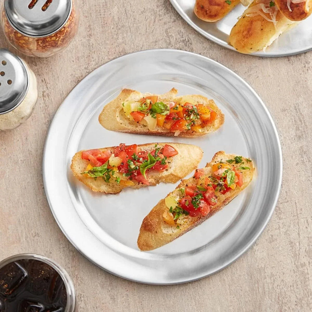 TrueCraftware- Set of 3 Aluminum 8” Pizza Tray Pan Wide Rim- Bakeware Round Pizza Pan Pizza Tray Baking Tray Round Baking Tray for Home Kitchen Pizzeria & Restaurants