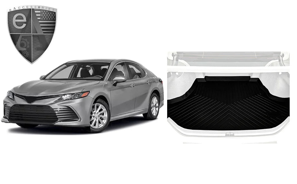 EACCESSORIES EA Cargo Liner – Trunk Mat for  Camry 2018-2024 – atmospheric conditions-protected Trunk Mats for Cars with Raised Lip – Non-Slip Car Trunk Mat Rubber – Easy to Install – Laser Pre-Cut Design