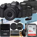 EOS R6 Mark II Mirrorless Camera with RF 24-105mm + EF 75-300mm Lens + SanDisk 32GB Memory Card + Case + LED Flash + ZeeTech Accessory Bundle