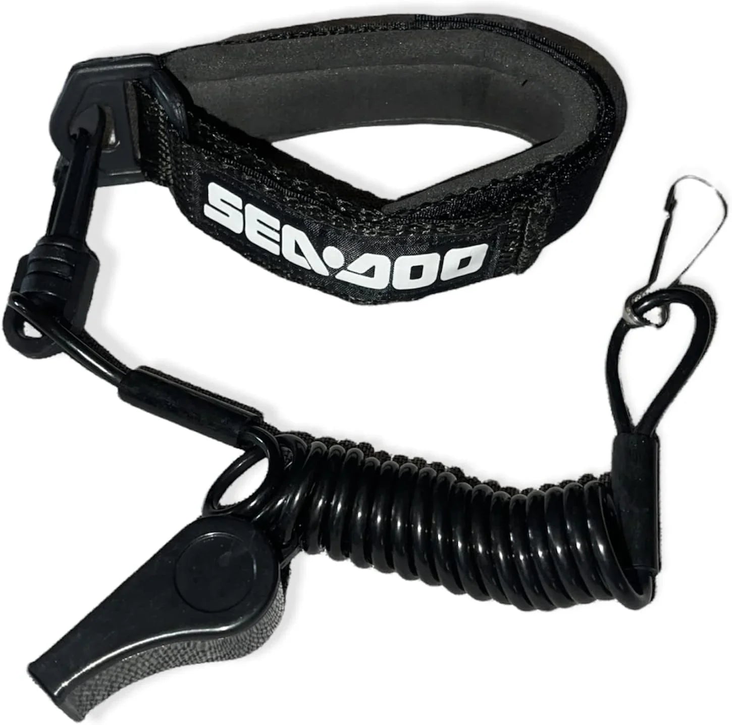 SEADOO DESS Key Replacement Repair Safety Lanyard Tether Cord With Whistle SEA DOO SEA-DOO Black